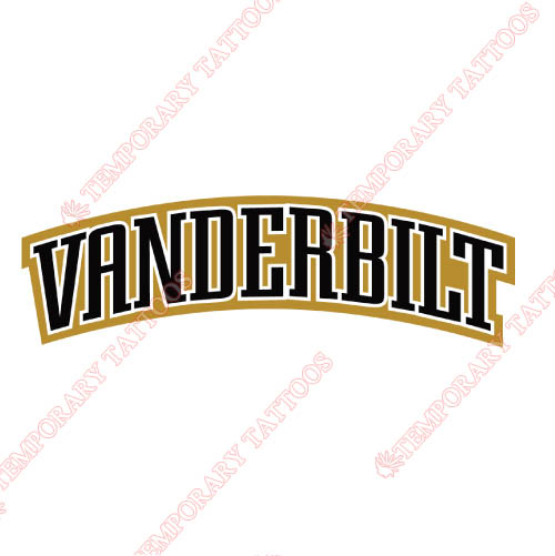 Vanderbilt Commodores Customize Temporary Tattoos Stickers NO.6799